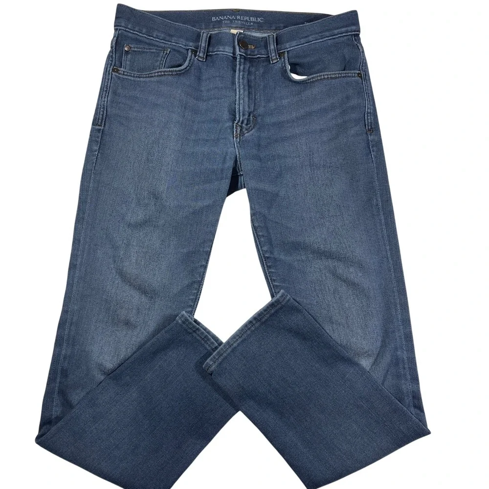 Banana Republic Traveler Slim Fit Jeans Mens 31x30 Medium Wash Blue Denim‎ Pants